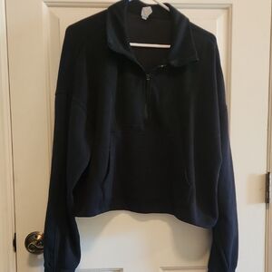 Womens Black Half-Zip Sweater